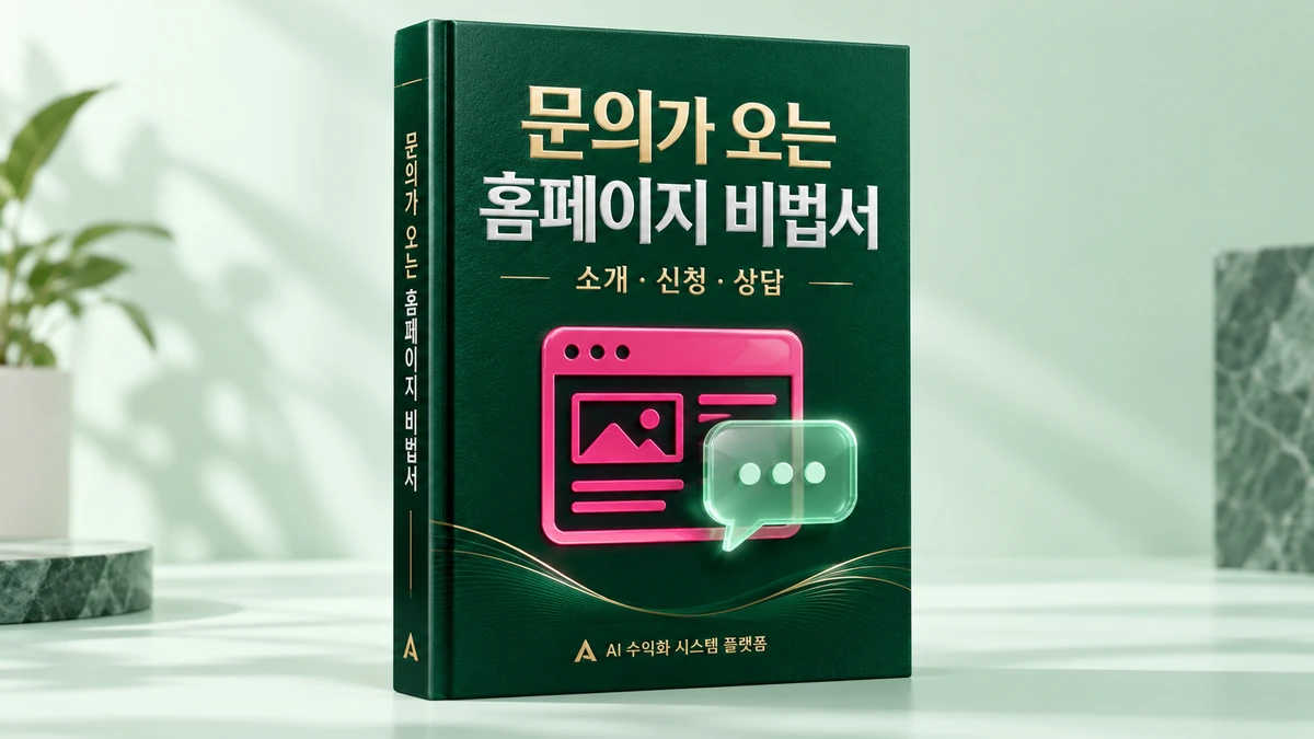 문의가 오는 홈페이지 비법서 3D 책표지